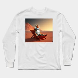 Tiger Relaxing On Mars Long Sleeve T-Shirt